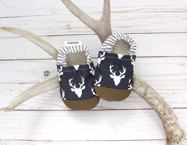 Navy Buck Baby Shoes