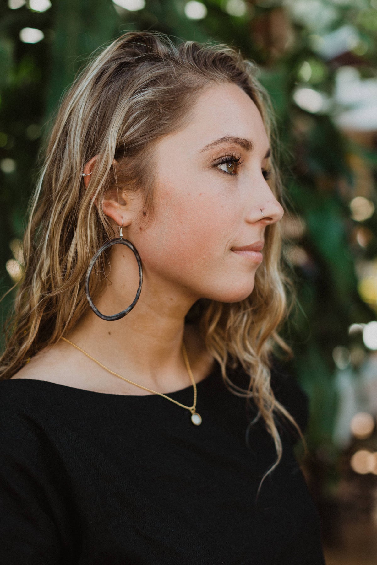 Horn Hoop Earrings