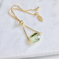 Moss Prehnite Adjustable Bracelet