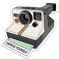 Express Yourself Polaroid Camera Sticker