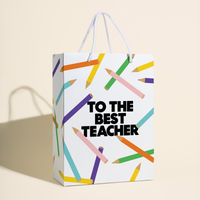 To The Best Teacher Color Pencils Gift Bag