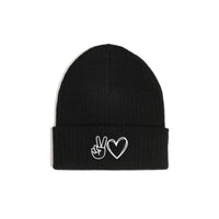 Peace And Love Embroidered Beanie