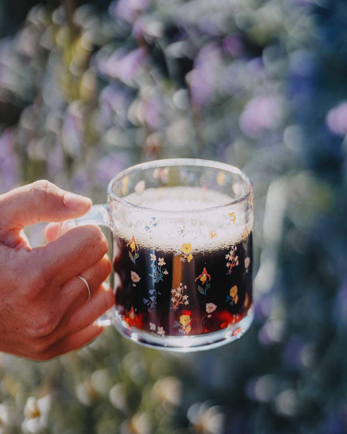 Mountain Wildflower Glass Mug