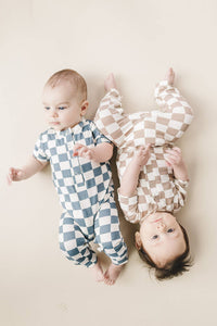 Bamboo Checkered Jumpsuit | Latte