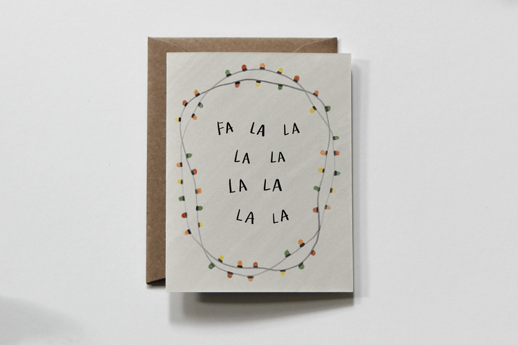 Fa La La | String Light Christmas Holiday Greeting Card