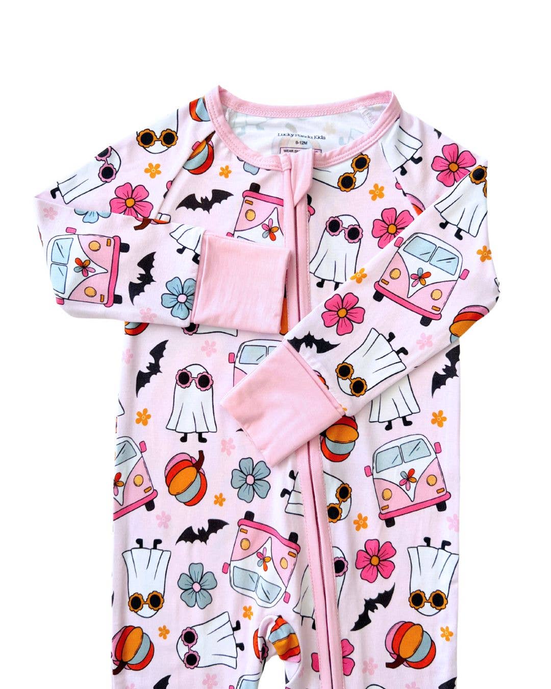 Halloween Bamboo Zip Romper | Retro Ghost