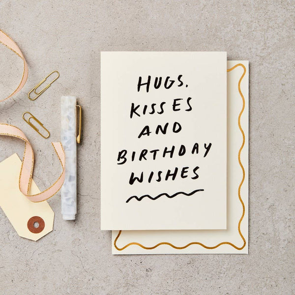 Hugs Kisses Birthday Card