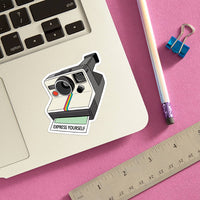 Express Yourself Polaroid Camera Sticker