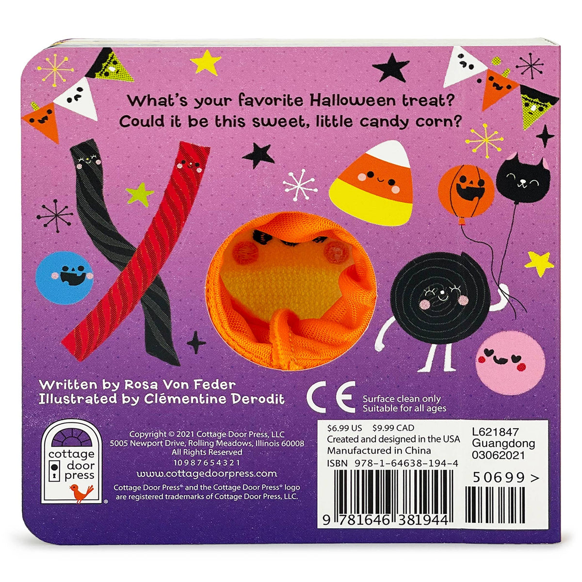 Candy Corn Halloween Lift-a-Flap Finger Puppet Board Book