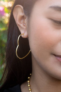 Heart Hoops - 18K Gold Plated