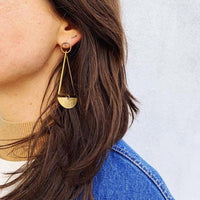 Geo dangle stud hoops